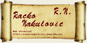 Racko Nakulović vizit kartica